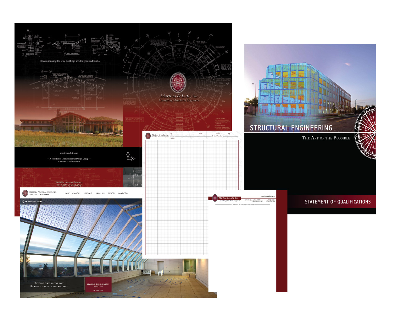 Cohesive branding example through multiple of my Martino And Luth Structural Engineers designs.